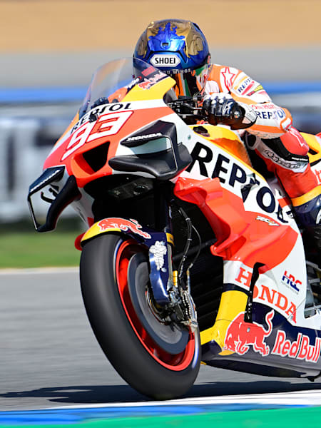 Marc Márquez en acción en el MotoGP™ de Tailandia el 28 de octubre de 2023. 
