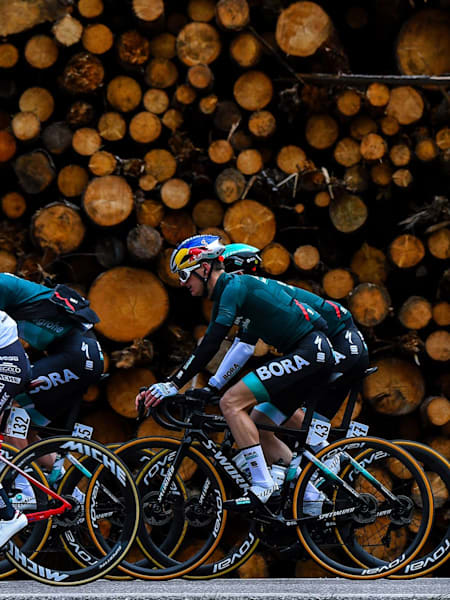 Toni Palzer with BORA-hansgrohe riding at the Tour of the Alps.