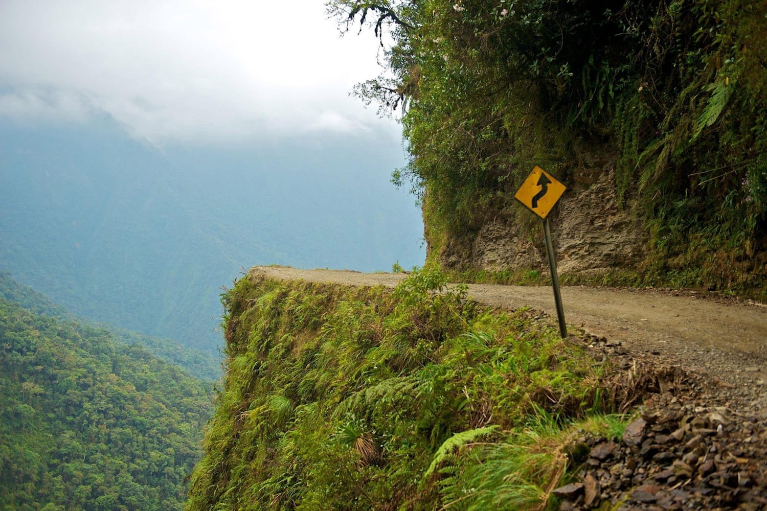 yungas bolivia dangerous carretera carreteras peligrosas understatement señal