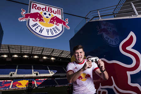 A photo of Michael ‘Hashtag Mike’ LaBelle at New York Red Bulls' Stadium.