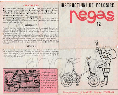 Instrucțiuni de folosire pentru bicicleta PEGAS 12