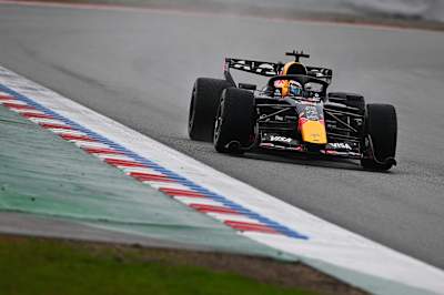 Max Verstappen of the Netherlands driving the (3) Oracle Red Bull Racing RB22 on track during day two of F1 Shakedown at Circuit de Catalunya on January 27, 2026 in Montmelo, Spain