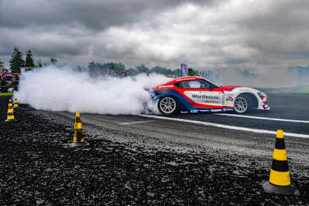 Piotr Wiecek performs  during the Round 4 of Drift Masters European Championship in Kildare, Ireland  on  June 29, 2025. 