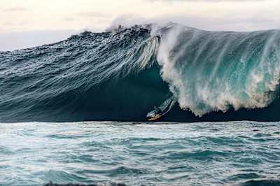 Mark Mathews riding a big wave in Western Australia