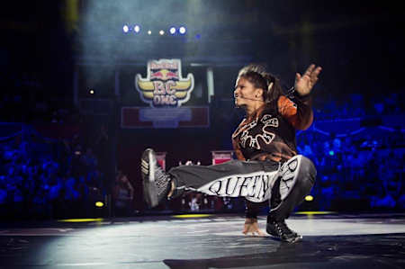 Queen Mary does footwork at the BC One Cypher Buglaria