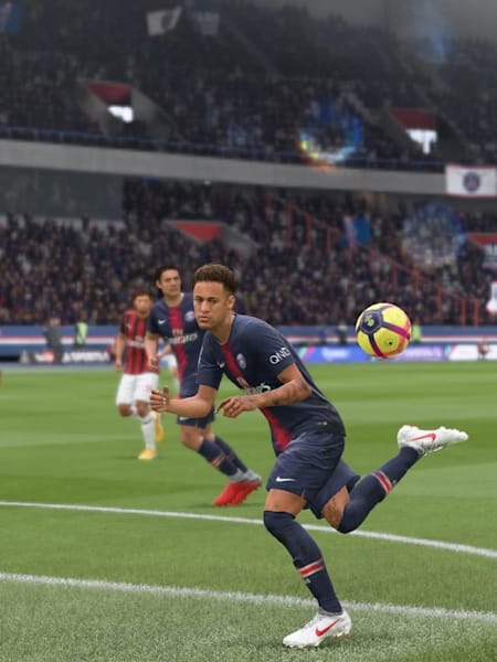 A screenshot of Neymar’s rainbow flick on FIFA 19