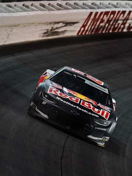 Connor Zilisch races around the track at Charlotte Motor Speedway