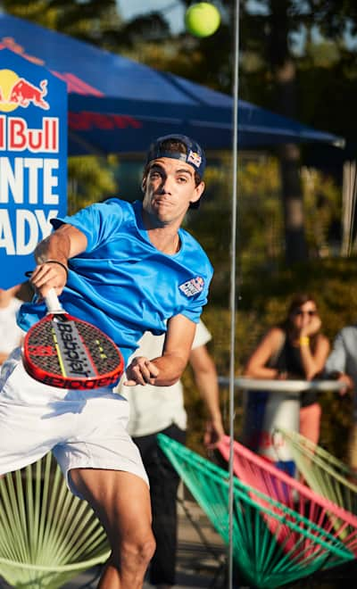 Juan Lebrón in padel action in Madrid, Spain on July 28, 2022