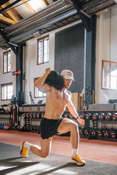 Jake Dearden pushes his limits during an intense HYROX training session at the Athlete Performance Center in Thalgau, Austria. 