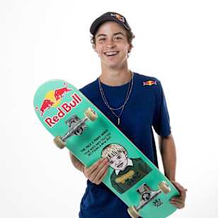 Portrait image of Portuguese skateboarder Gustavo Ribeiro.