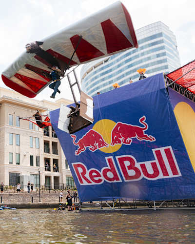 Event participant competes at Red Bull Flugtag in Dallas, Texas
