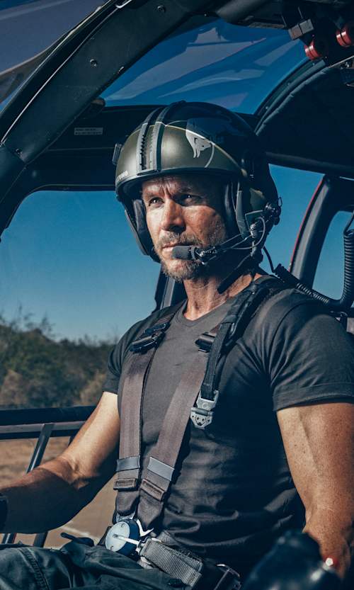 Felix Baumgartner of Austria poses for a photograph at the Flying Crown Ranch near Casa Grande, Arizona, United States on October 6, 2017.