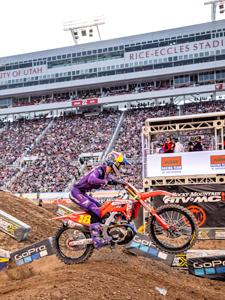 Jett Lawrence at AMA Supercross Series Round 17 in Salt Lake City, UT