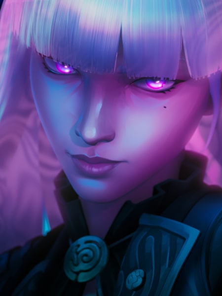 A graphic of VALORANT’s newest Agent Hush.