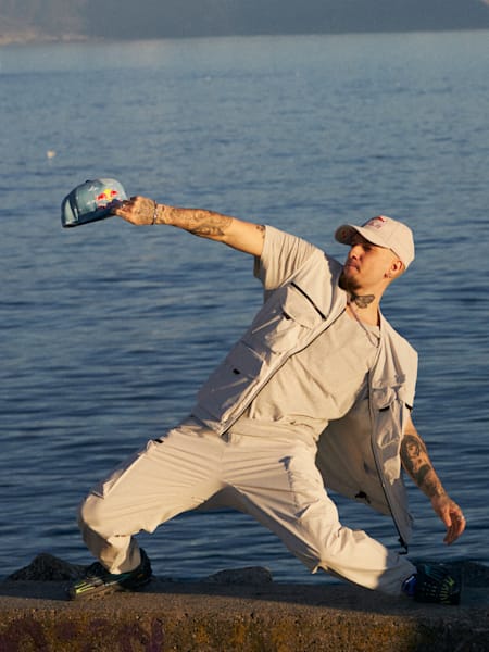 Poppin C dances during a photoshoot in Lausanne, on February 24, 2020