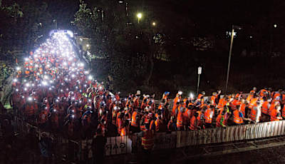Teilnehmer des Wings for Life World Run in Melbourne, Australien am 3. Mai 2015.