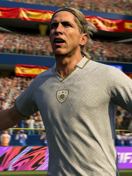 Die Icon von Fernando Torres jubelt in FIFA 21.