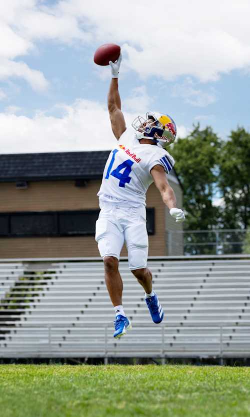 Amon-Ra St. Brown poses for a shoot in 2025.