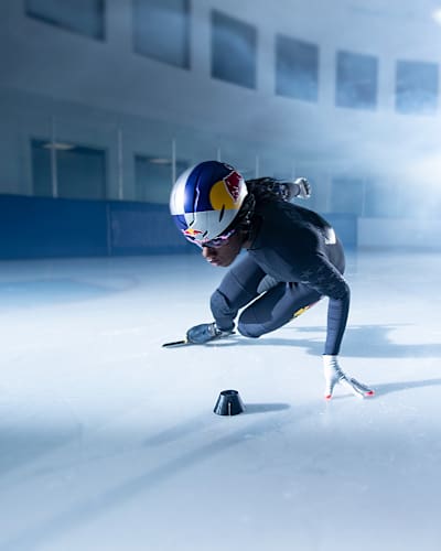 Maame Biney skates in Woodbridge, Virginia, USA on December 16, 2020.
