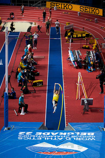 Armand Duplantis at the 2022 World Athletics Indoor Championships in Serbia