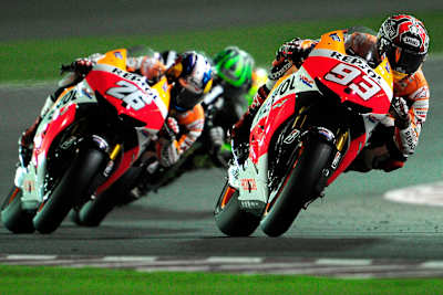 Marc Marquez beim Moto Grand Prix 2013 auf dem Losail International Circuit in Losail, Katar, am 7. April 2013