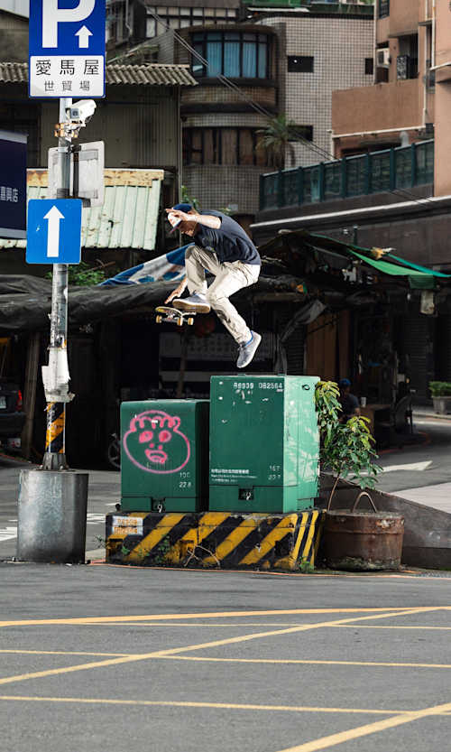 Ryan Sheckler skates a famous spot in Taiwan during filming for 'You Good?'