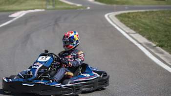 Max Verstappen on track at Red Bull Kart Fight