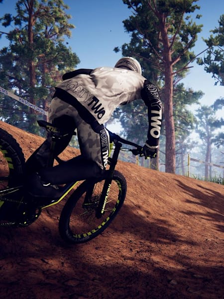 A screenshot of downhill biking from Descenders