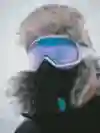 Cyclist Lael Wilcox poses for a portrait in protective winter gear