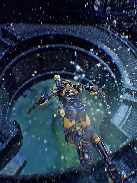 A screenshot of a Javelin from Anthem
