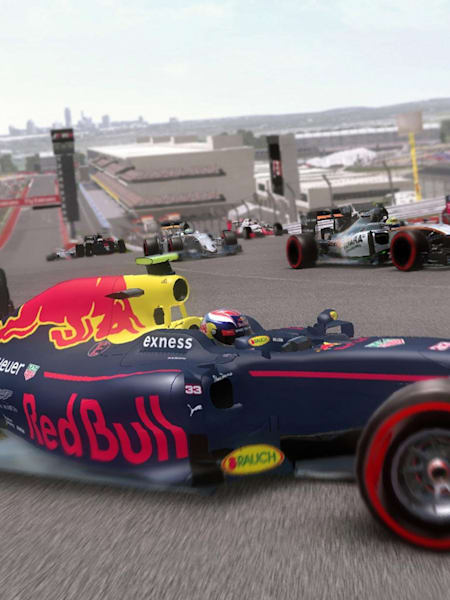 A RedBull Racing F1 car in USA in F1 2016 for mobile