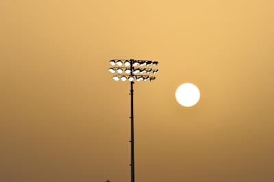 The sun sets over the Losail circuit