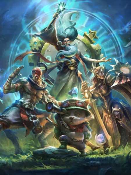Key art for League of Legends Classic features various classic champions