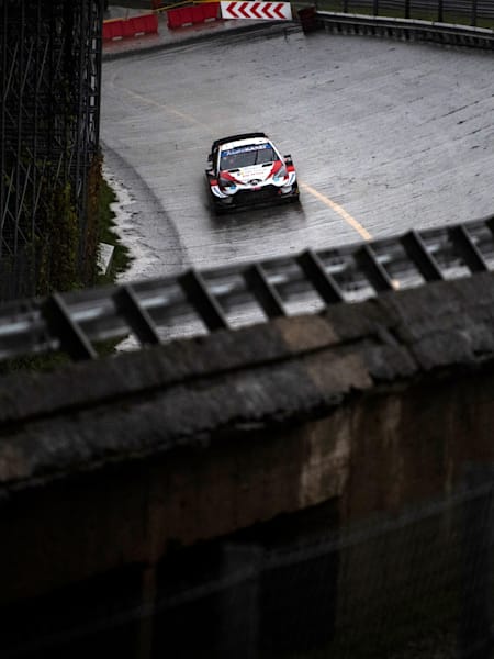 Sebastien Ogier of team Toyota Yaris WRC Toyota Gazoo Racing WRT is seen racing during the World Rally Championship ACI Monza on December 4, 2020.