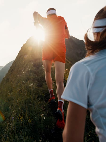 Judith Wyder and Remi Bonnet perform at Red Bull Ridges in Lungern, Switzerland, on July 9, 2019.