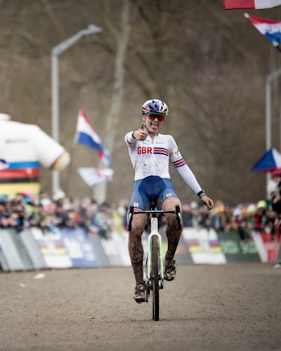 Zoe Backstedt at the 2024 UCI CX World Championships in Tabor, Czech Republic, on February 4, 2024.
