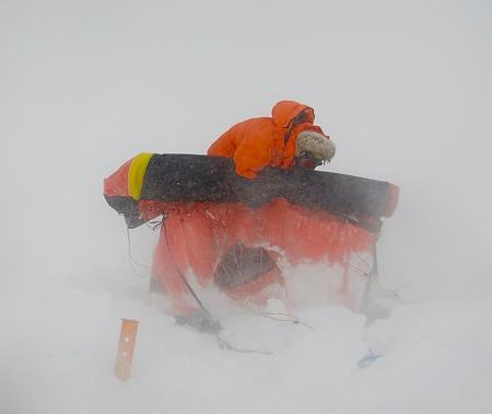Whiteouts and 60mph, winds meant even pitching up could be treacherous