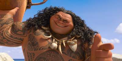 Dwayne Johnson como o semideus Maui