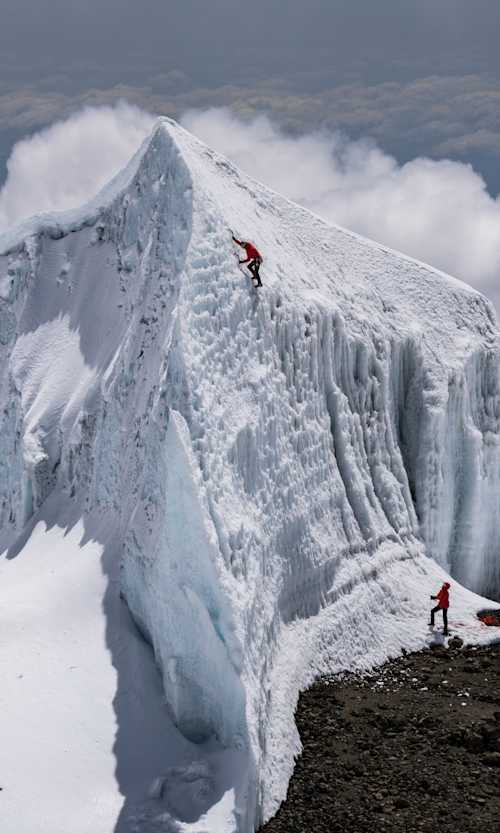 Will Gadd climbs the Eastern Icefield on Mt Kilimanjaro on February 25, 2020, in Tanzania, Africa.
