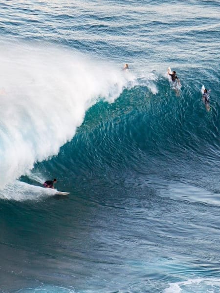 At Pipeline, from the bird