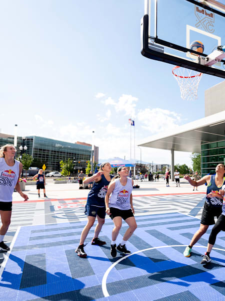 Participants Play Basketball at the Red Bull 3X Qualifier in Salt Lake City.