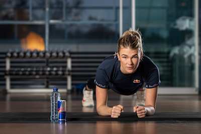 Tess Wester doing a plank.