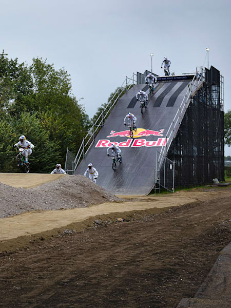 BMX Race athlete Twan van Gendt as seen in sequence during a training ride at his facility in Ammerzoden, The Netherlands on October 20, 2020.
