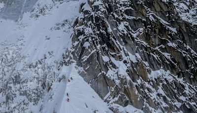 Xavier De Le Rue in Chamonix, France filming episode 2 of DIY
