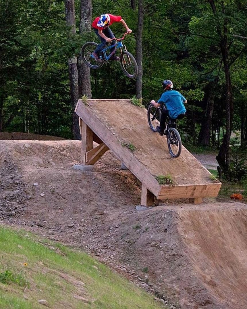 mountain bike wooden features