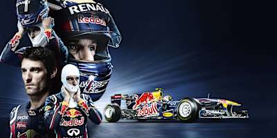 A photo montage of Red Bull Racing in 2011.