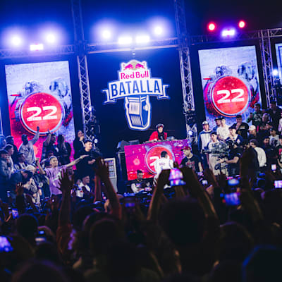 Teorema and Nitro perform during Red Bull Batalla Chile National Final at Polideportivo de Nunoa, in Santiago, Chile on Oct 1, 2023