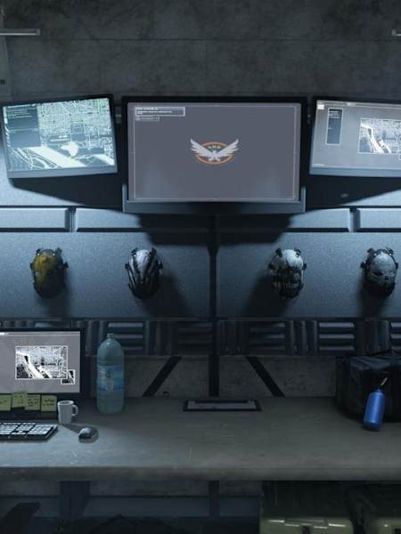 A screenshot from The Division 2 video game showing Hunter Masks.