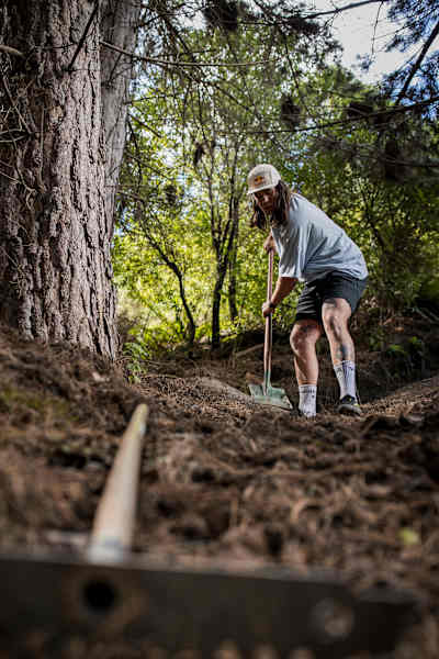 Remy Morton working on trails in Queenstown, New Zealand on September 23, 2020.