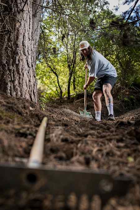 Remy Morton working on trails in Queenstown, New Zealand on September 23, 2020.